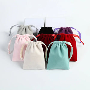 10Pcs 5x7 7x9 8x10cm Velvet Bags Drawstring Gift Pouches Customizable