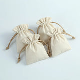 10Pcs Natural Cotton Jute Bags Gift Drawstring Pouches Jewelry Storage Bags