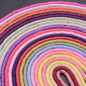 10Pcs 8mm Flat Round Clay Beads DIY Jewelry Making Accesories