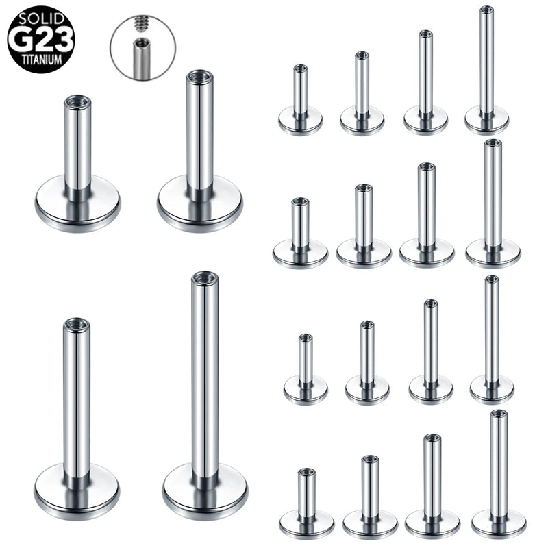10Pcs Titanium Lip Labret Piercing for Lobe Nostril Cartilage