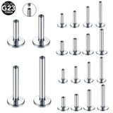 10Pcs Titanium Lip Labret Piercing for Lobe Nostril Cartilage