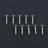 10Pcs Titanium Lip Labret Piercing for Lobe Nostril Cartilage