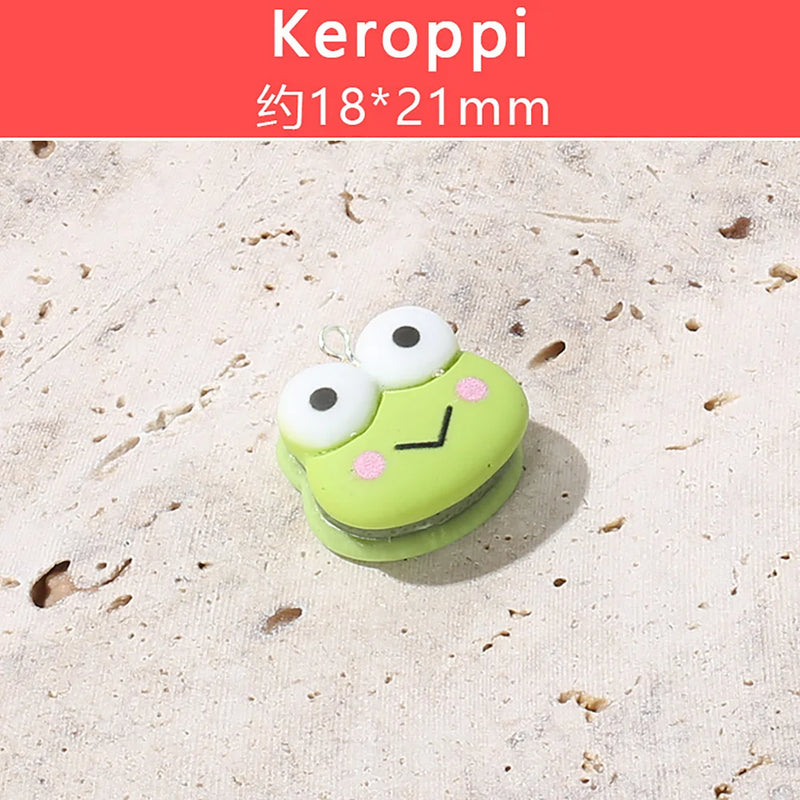 10Pcs/Lot Resin Cartoon Dog Keroppi Pendant Jewelry Findings