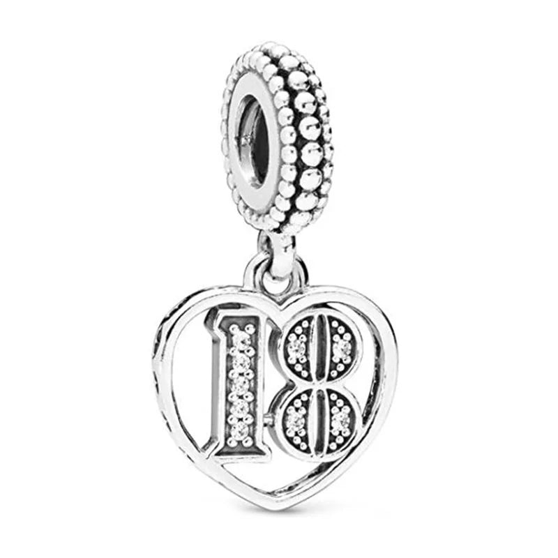 10Pcs/Lot CZ Number Charm Bracelet DIY 0-9 Arabic Number Jewelry Gift