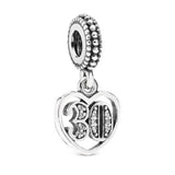 10Pcs/Lot CZ Number Charm for Bracelet DIY 0-9 Arabic Number Jewelry