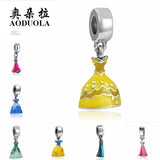10Pcs Enamel Princess Dress Charms for DIY Jewelry Making