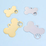 10Pcs Stainless Steel Dog Bone Hollow Paw Charms for DIY Necklace Making