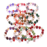 10Pcs Bohemian Style Resin Mixed Bracelet Women's Charm Jewelry