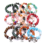 10Pcs Bohemian Style Resin Mixed Bracelet Women's Charm Jewelry