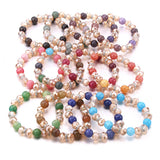 10Pcs Bohemian Style Resin Mixed Bracelet Women's Charm Jewelry