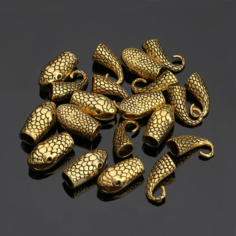 10Pcs Snake Clasp Hooks 7mm End Caps for Bracelet, DIY Jewelry Making
