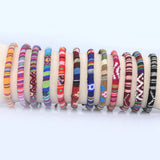 10Pcs Boho Colorful Polymer Bracelets for Women Girls