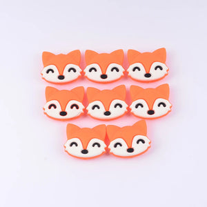10Pcs Cat Shape Silicone Beads BPA-Free Teething Toys DIY Animal Baby Teether