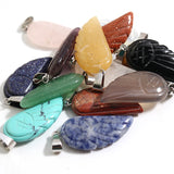 10Pcs Angel Wings Reiki Healing Pendant Quartz Crystal Necklace Beads