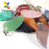 10Pcs Angel Wings Reiki Healing Pendant Quartz Crystal Necklace Beads