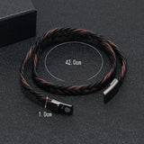 10Pcs/Lot Leather Wrap Bracelet for Men Magnetic Clasp Bangle