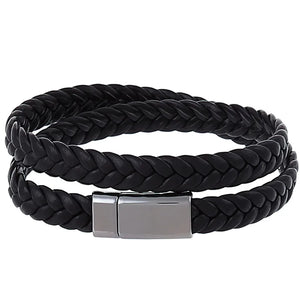 10Pcs/Lot Leather Wrap Bracelet for Men Magnetic Clasp Bangle