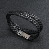 10Pcs/Lot Leather Wrap Bracelet for Men Magnetic Clasp Bangle