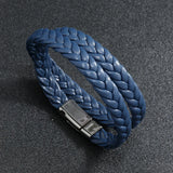 10Pcs/Lot Leather Wrap Bracelet for Men Magnetic Clasp Bangle
