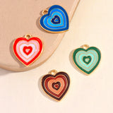 10Pcs Colorful Drop Oil Love Heart Charms Pendant DIY Jewelry Making
