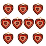 10Pcs Colorful Drop Oil Love Heart Charms Pendant DIY Jewelry Making