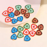 10Pcs Colorful Drop Oil Love Heart Charms Pendant DIY Jewelry Making