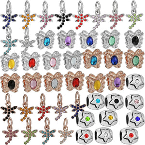 10Pcs Crystal Dragonfly Charms Beads Pendant DIY Jewelry Making