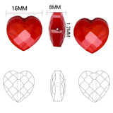 10Pcs Crystal Heart Beads 16MM Faceted Glass Stone Pendant DIY Charms