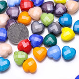 10Pcs Crystal Heart Beads 16MM Faceted Glass Stone Pendant DIY Charms