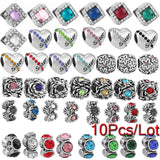 10Pcs Crystal SISTER Flower Charms Beads for Bracelets Necklace