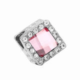 10Pcs Crystal SISTER Flower Charms Beads for Bracelets Necklace