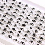 10Pcs Classic Zircon Rhinestone Tail Finger Rings for Women