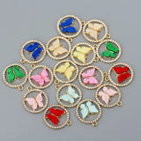 10Pcs Butterfly Crystal Charms for DIY Earrings Necklaces