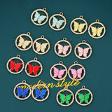 10Pcs Butterfly Crystal Charms for DIY Earrings Necklaces