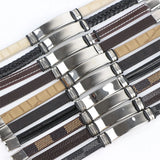 10Pcs Mixed Style Stainless Steel Bracelet For Men Women