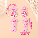 10Pcs/Lot Pink Cowboy Hat Boots Charms for DIY Jewelry