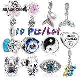 10Pcs Taiji Chart Mermaid Charms Bracelet Necklace Pendant Dream Catcher Jewelry