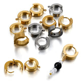 10Pcs Stainless Steel Round Hoop Earrings for DIY Jewelry Making