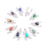 10Pcs/Lot Green Jade Amethyst Frog Shape Gemstone Pendants