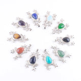 10Pcs/Lot Green Jade Amethyst Frog Shape Gemstone Pendants