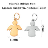 10Pcs High Polished Steel Angel Charms DIY Jewelry Making