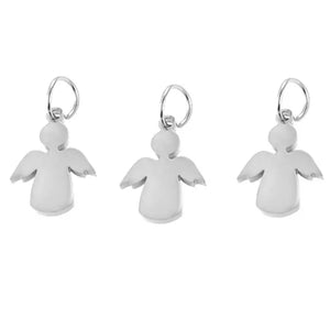 10Pcs High Polished Steel Angel Charms DIY Jewelry Making