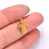 10Pcs High Polished Steel Angel Charms DIY Jewelry Making