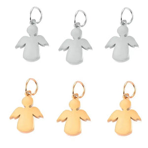 10Pcs High Polished Steel Angel Charms DIY Jewelry Making