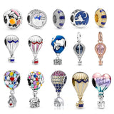 10Pcs Hot Air Balloon Series House Pendant Jewelry Making