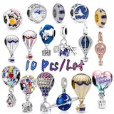 10Pcs Hot Air Balloon Series House Pendant Jewelry Making