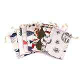 10Pcs Linen Cotton Bag 9x12cm Drawstring Gift Pouches