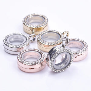 10Pcs Mini 20mm Round Glass Memory Floating Locket Pendant DIY Jewelry Bulk