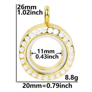 10Pcs Mini 20mm Round Glass Memory Floating Locket Pendant DIY Jewelry Bulk