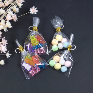 10Pcs Mini Macaron Cake & Bear Bag Charms Keychain Pendant DIY